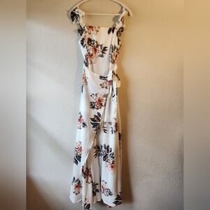 L'ATISTE Floral Maxi Dress - White and Black